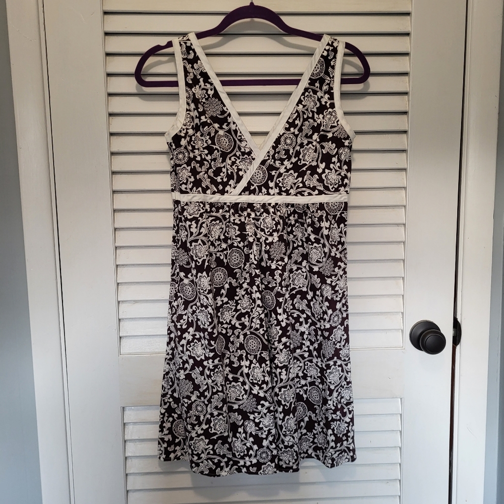 Women's Dress Size 6 Brown & White d. By Ltd Sleeveless Sundress V-neck EUC